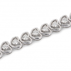 White Gold Diamond Line Bracelet 1.97 TDW